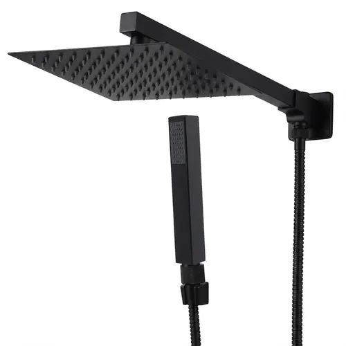 Chuveiro Quadrado Styllblack Extrafine 20x20 com Desviador 7018AP - METAL PRETO