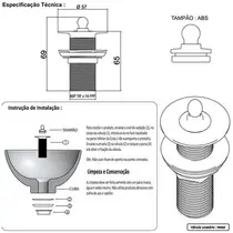 Válvula Lavatório Metal Cobre Banheiro 1603