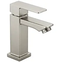 Torneira Banheiro Lavabo 1/4 Volta Bica Baixa Metal Escovada 6617E