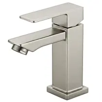 Torneira Banheiro Lavabo 1/4 Volta Bica Baixa Metal Escovada 6617E