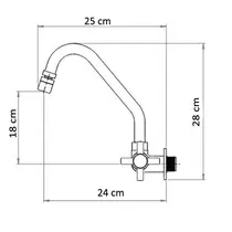 Torneira Cozinha PAREDE 1/4 de Volta Bica Movel WS04 - 1168C97