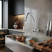 Torneira Cozinha Metal Cromado 1/4 Volta Parede WS22 - 2168C97