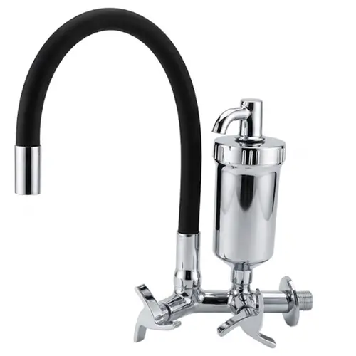 Torneira Cozinha Flexível Parede Preta - FPPT - C97