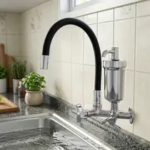 Torneira Cozinha Flexível Parede Preta - FPPT - C97