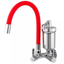 Torneira Cozinha Flexível Parede Vermelho - FPVM C65