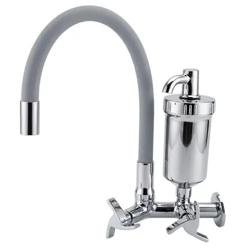Torneira Cozinha Flexível Parede Cinza - FPCZ C97