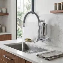Torneira Cozinha Flexível Parede Cinza - FPCZ C97