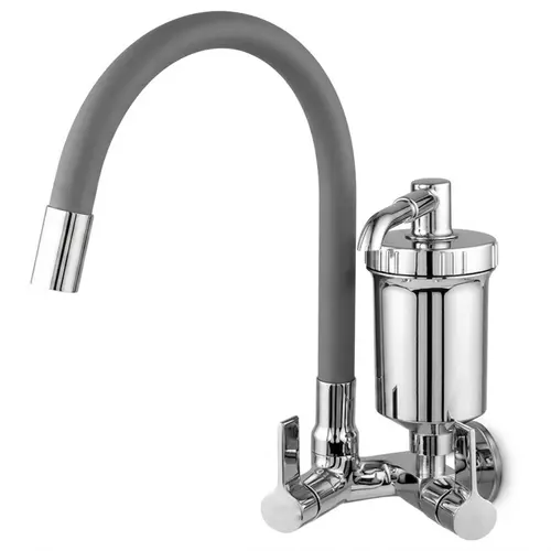 Torneira Cozinha Flexível Parede Cinza - FPCZ C65