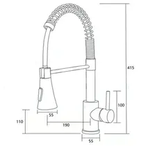 Torneira Cozinha Gourmet Misturador Monocomando 40 cm METAL CROMADO 1003A