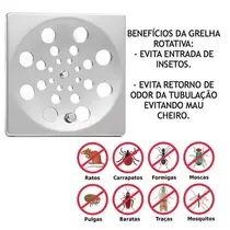 Ralo Metal Abre/Fecha Quadrado 10 x 10