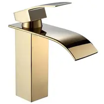 Torneira Monocomando METAL Dourada Cascata Lavatório / Lavabo GOLD - 6019G