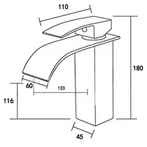 Torneira Monocomando METAL Dourada Cascata Lavatório / Lavabo GOLD - 6019G