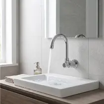 Torneira Automática PAREDE METAL CROMADO Bica Alta Banheiro e Lavatório - 1100