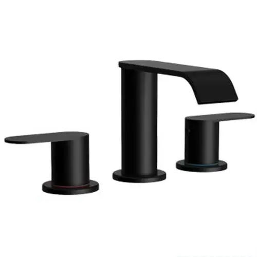 Misturador Lavatório Cascata Metal PRETO 1/4 Volta  - S30-2