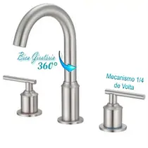 Misturador Lavatório Bica Alta Metal ESCOVADO 1/4 Volta  - S6-01
