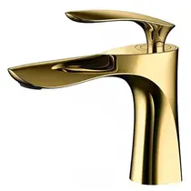 Torneira Misturador Monocomando Banheiro / Lavatório Baixa Leaf METAL DOURADO - E01-6
