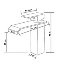 Torneira Monocomando Cascata Lavatorio / Lavabo Metal PRETO P0A-2