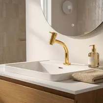 Torneira Banheiro Lavatorio Bica Baixa 45° Link Metal Dourado - 6611G