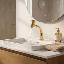Torneira Banheiro Lavatorio Bica Baixa 45° Link Metal Dourado - 6611G