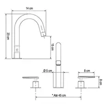 Misturador Lavatório Bica Alta Metal PRETO 1/4 Volta  - S6-2