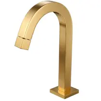 Torneira Banheiro Lavatório Bica Baixa Dourada Quadrada 1601G - Gold