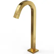 Torneira Banheiro Lavatório Bica Alta Dourada Quadrada 1602G - Gold