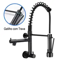 Torneira Cozinha Gourmet Original METAL PRETO 42 Cm PAREDE - D1-2